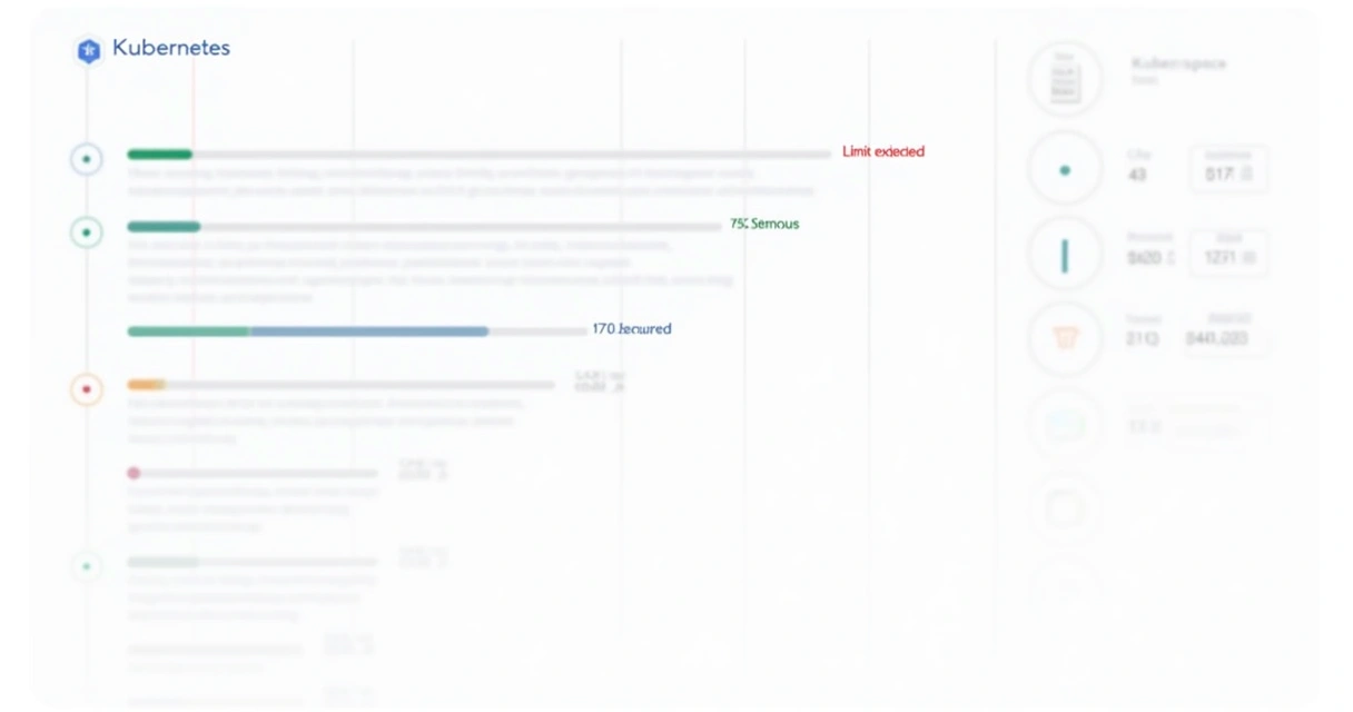 Cluster dashboard showing resource quotas and limits per namespace 